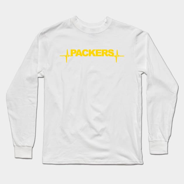 packers heartbeat yellow T-shirt Long Sleeve T-Shirt by Flyingpanda